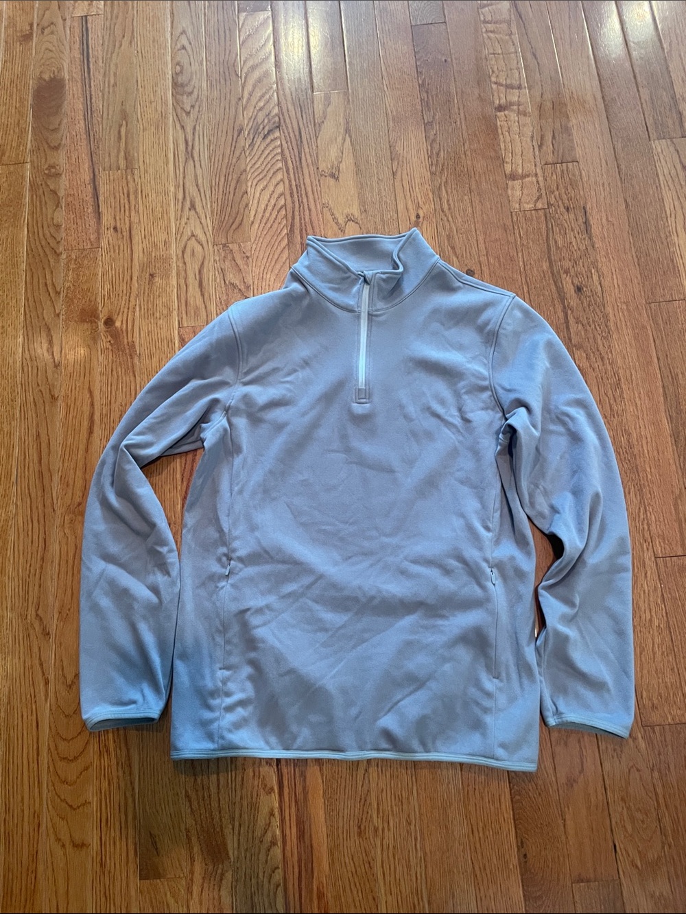 Men's Light Blue Half-Zip Fleece Pullover